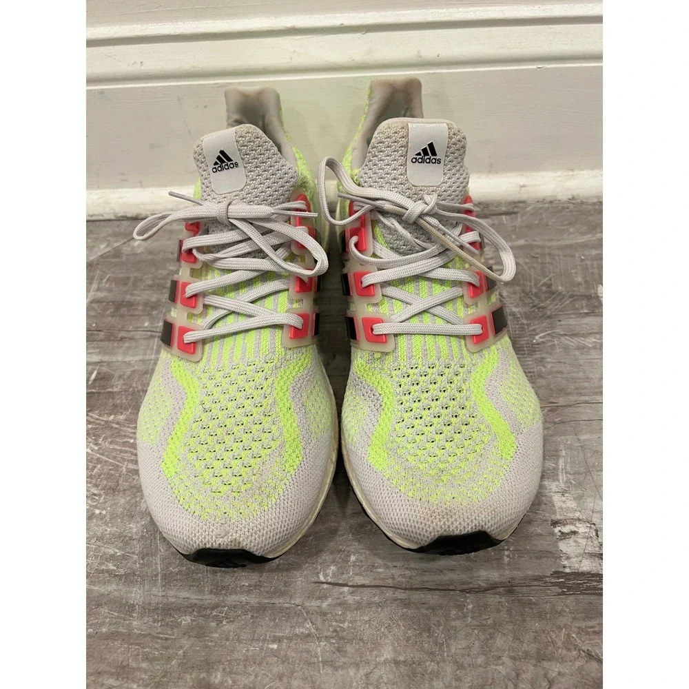 Adidas Running Shoes UltraBoost 2.0 Mens 11 Grey Solar Yellow Pink Sneaker Shoes